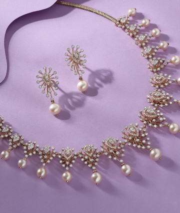 Malabar gold sale pearl set