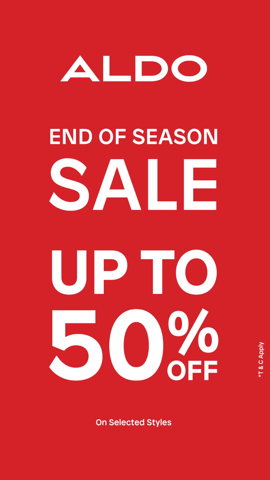 Aldo end of deals season sale