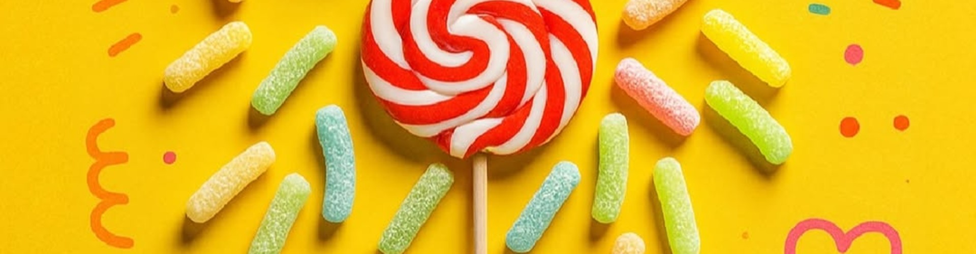 House of Candy desktop banner highlighting candies and confectionery treats collection