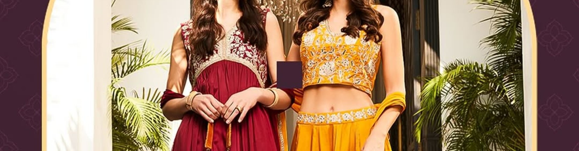 Ethnicity desktop banner highlighting stylish ethnic wear and festive fashion collection