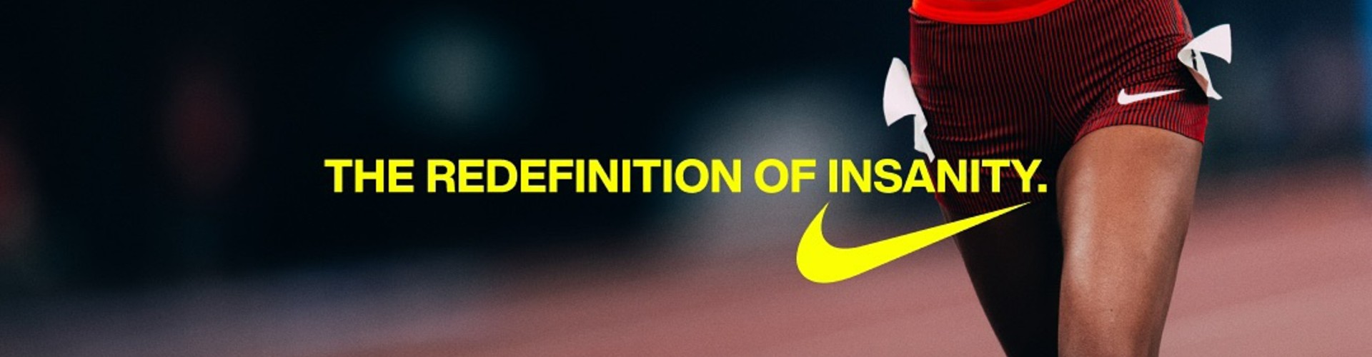 Nike desktop banner highlighting performance sportswear and athletic footwear collection