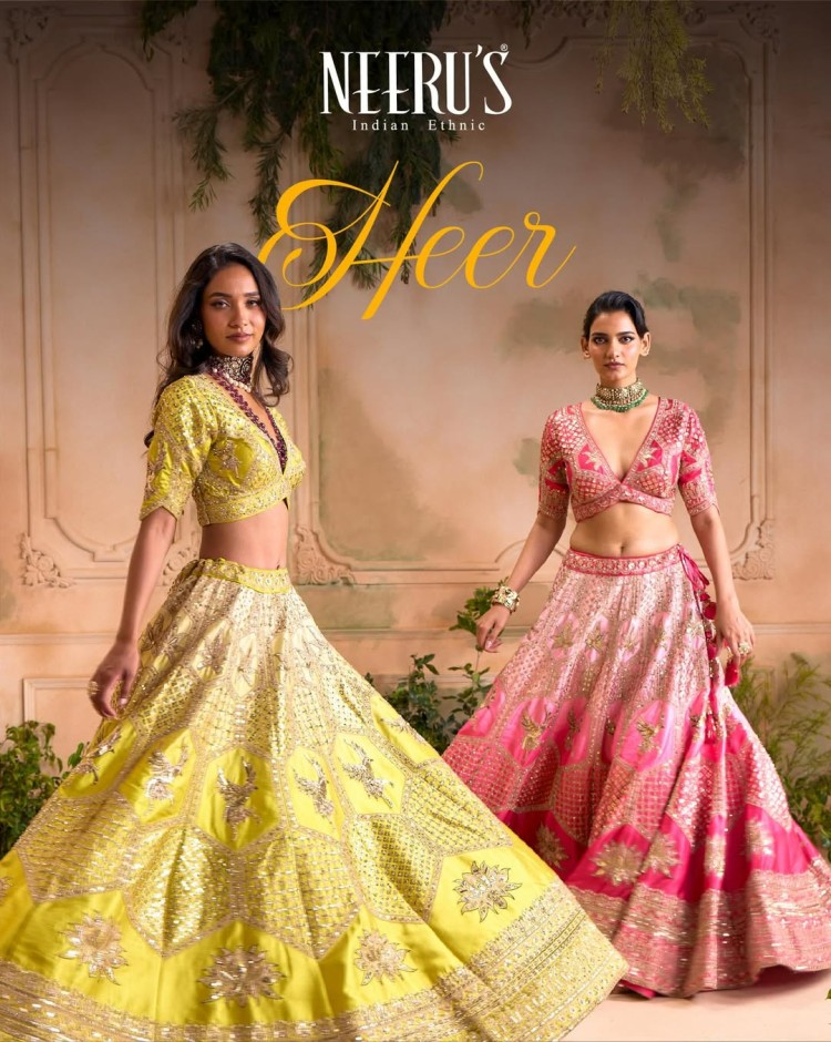Neeru’s mobile banner showcasing sarees, lehengas and traditional fashion essentials collection