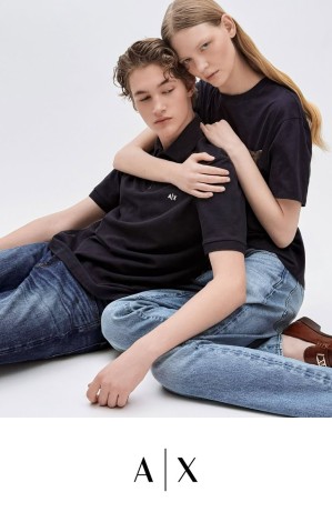 Armani Exchange fashion store image featuring stylish clothing and lifestyle accessories