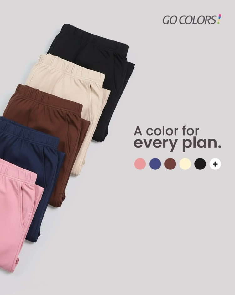 Go Colors mobile banner showcasing leggings, palazzos and women’s fashion essentials collection
