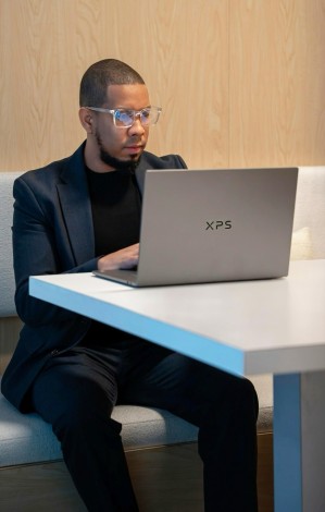 Dell technology store image featuring laptops, desktops and tech accessories