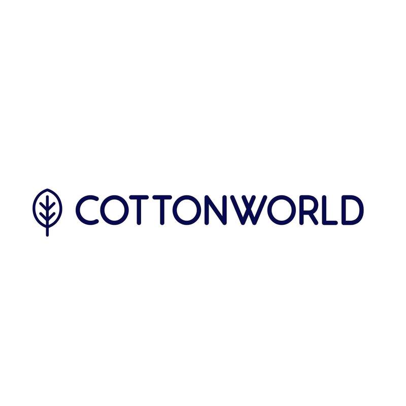 Cotton World brand logo for casualwear and cotton apparel