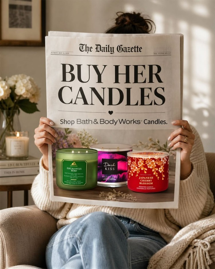 Bath & Body Works mobile banner showcasing skincare, fragrances and body care essentials collection