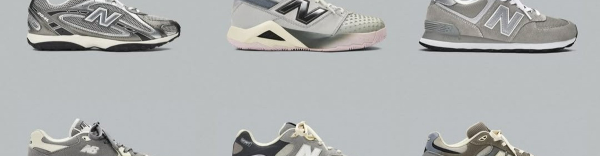 New Balance desktop banner highlighting performance footwear and sportswear collection