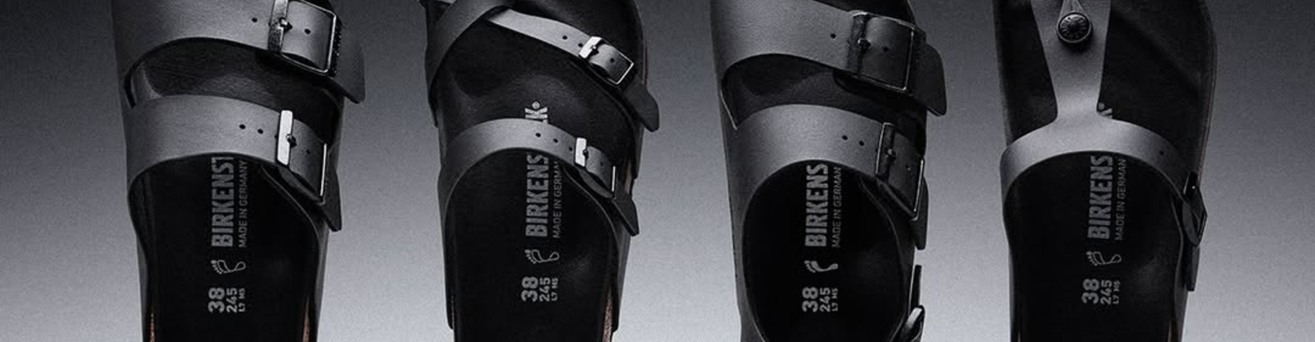 Birkenstock desktop banner highlighting comfort footwear and lifestyle sandal collection