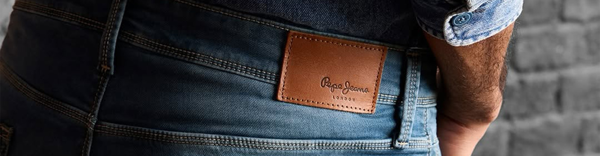 Pepe Jeans desktop banner highlighting premium denim fashion and casual lifestyle collection