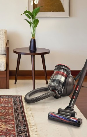 Dyson technology store image featuring vacuum cleaners, air purifiers and hair styling products