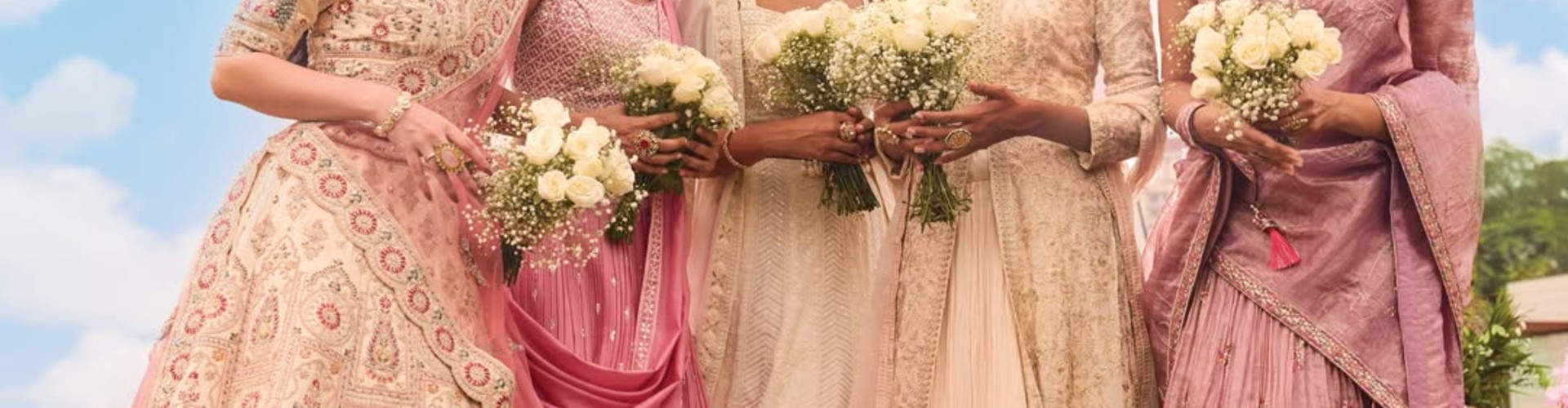 Mohey desktop banner highlighting premium bridal wear and ethnic fashion collection