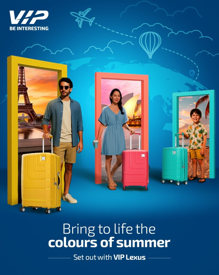 VIP mobile banner showcasing trolley bags, backpacks and premium travel accessories collection