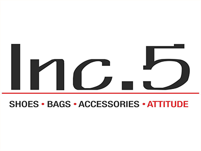 INC.5 brand logo for stylish footwear and fashion accessories