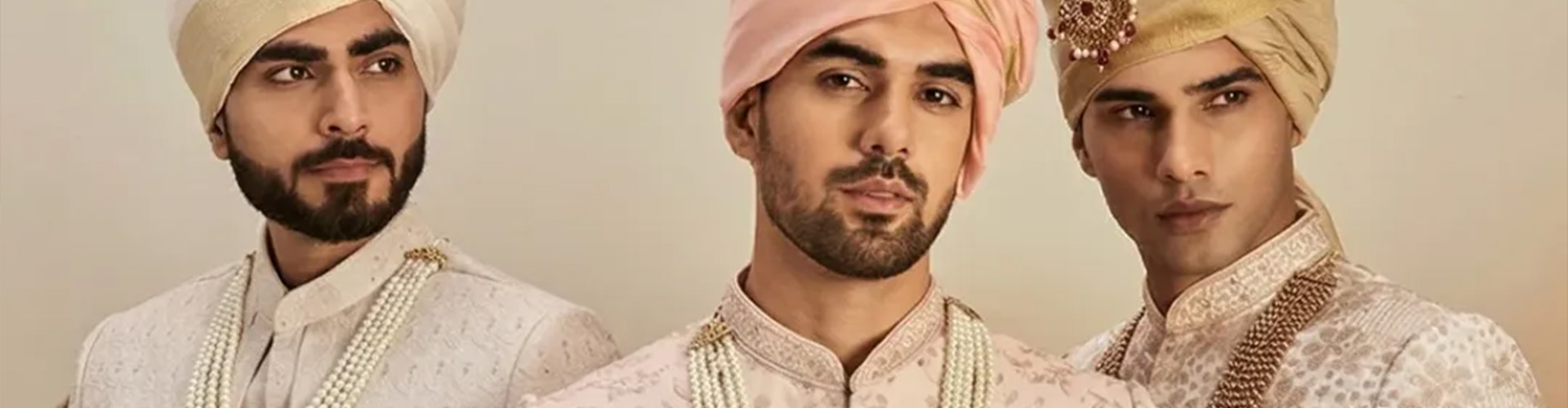 Manyavar desktop banner highlighting wedding wear and ethnic menswear collection