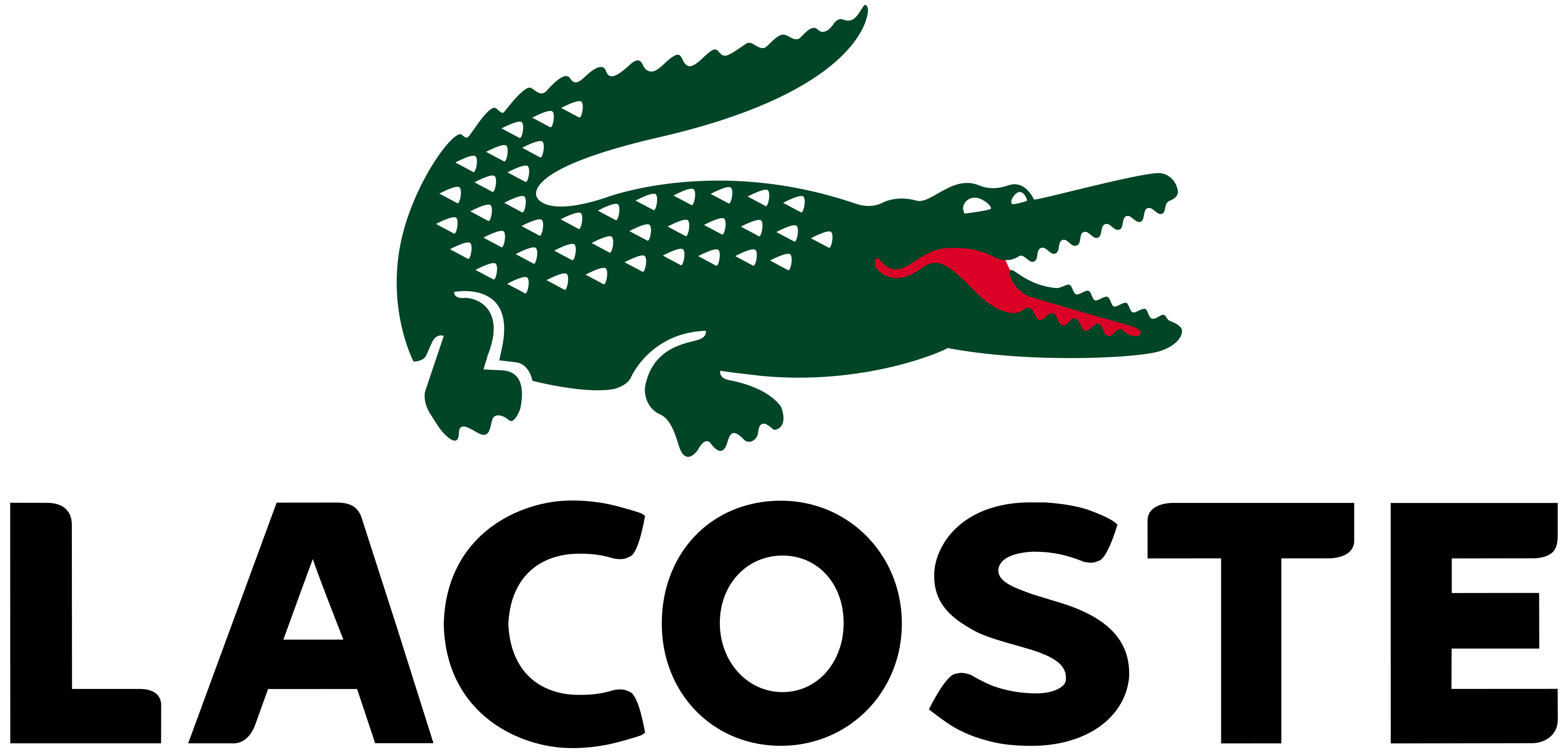 Lacoste brand logo for premium casualwear and lifestyle fashion