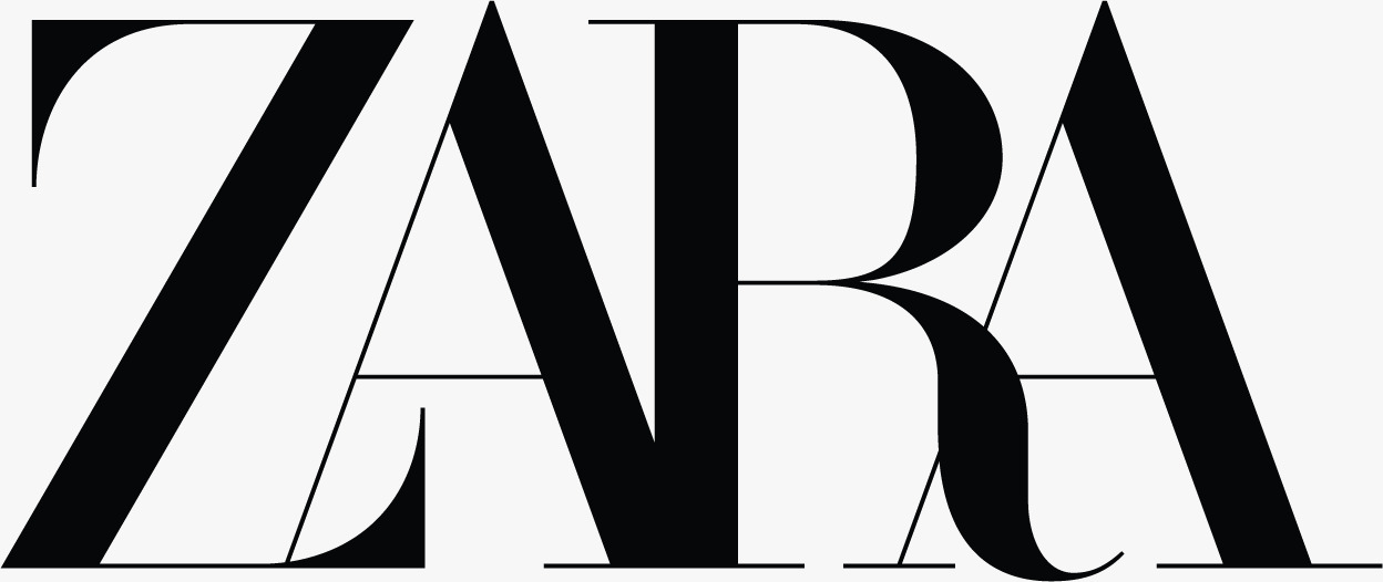 ZARA brand logo for trendy fashion apparel and accessories