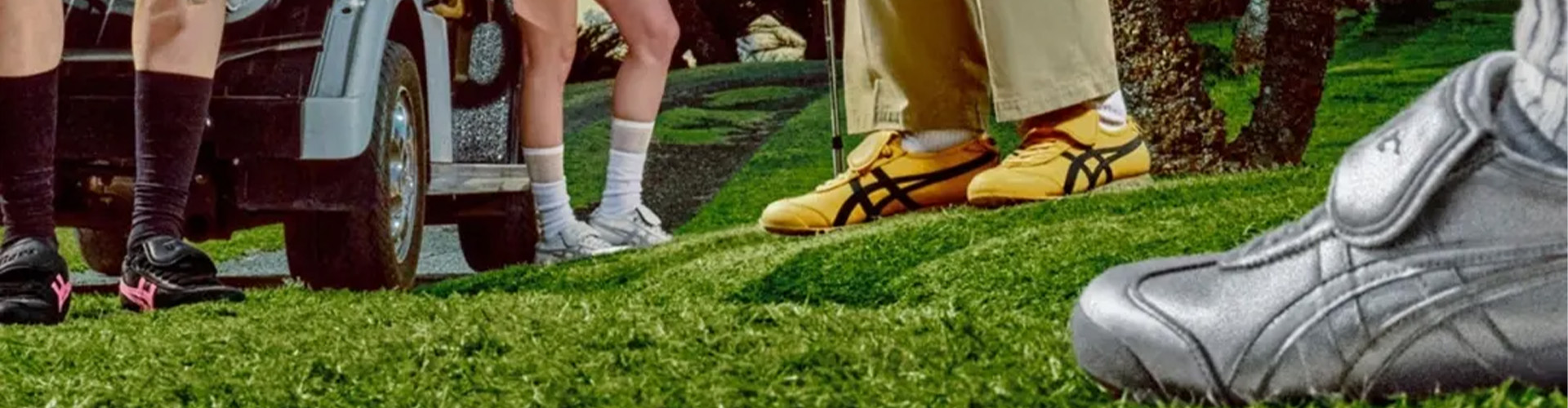 Onitsuka Tiger desktop banner highlighting premium sneakers and lifestyle fashion collection